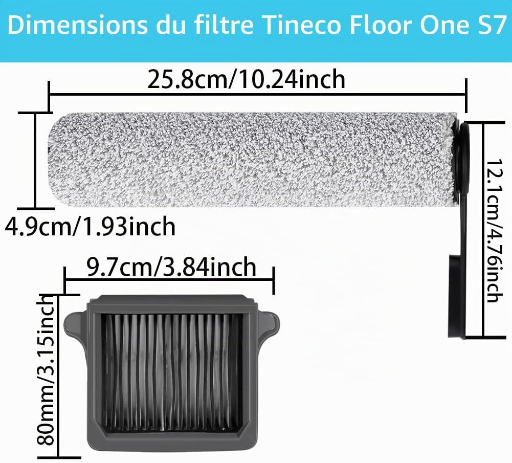 Kit entretien aspirateur laveur : 2 brosses et 2 filtres - 26% de remise