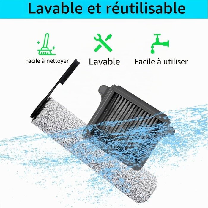 Kit entretien aspirateur laveur : 2 brosses et 2 filtres - 26% de remise