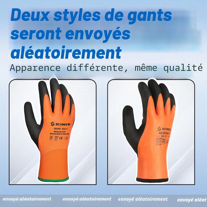 Lot de 2 paires de gants thermiques orange taille M - 29% de remise