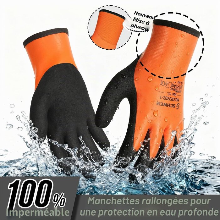 Lot de 2 paires de gants thermiques orange taille M - 29% de remise