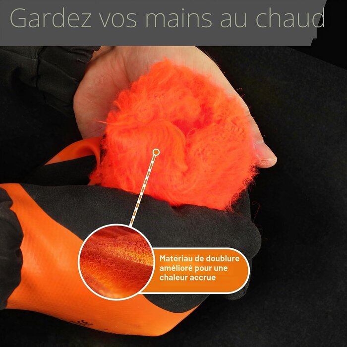 Lot de 2 paires de gants thermiques orange taille M - 29% de remise