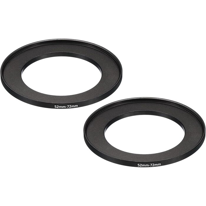 Lot de 2 bagues d'adaptation 52mm vers 72mm - Aluminium noir - 26% de remise