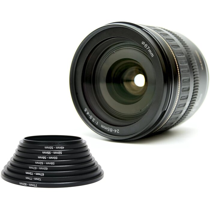 Lot de 2 bagues d'adaptation 52mm vers 72mm - Aluminium noir - 26% de remise