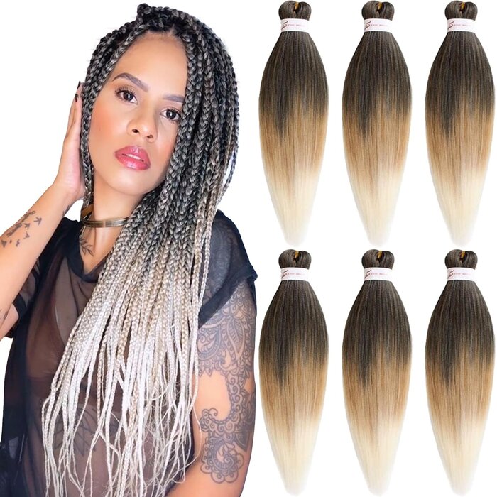 Extensions Cheveux Tressés Brun Chocolat 76cm - 6 Paquets - 30% de remise