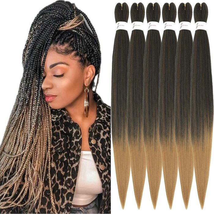 Extensions Cheveux Tressés Brun Chocolat 76cm - 6 Paquets - 30% de remise