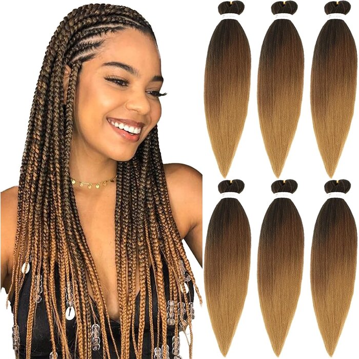 Extensions Cheveux Tressés Brun Chocolat 76cm - 6 Paquets - 30% de remise