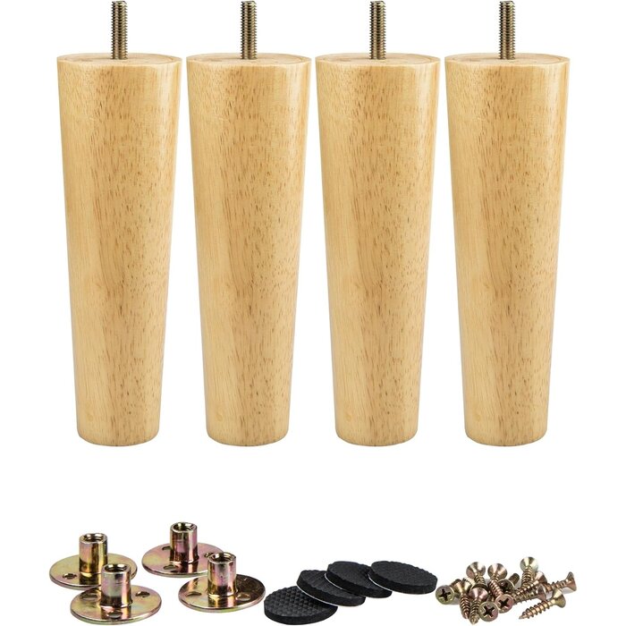 Lot de 4 pieds de meuble bois massif 10 cm M8 - 28% de remise