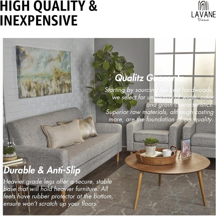 Lot de 4 pieds de meuble bois massif 10 cm M8 - 28% de remise