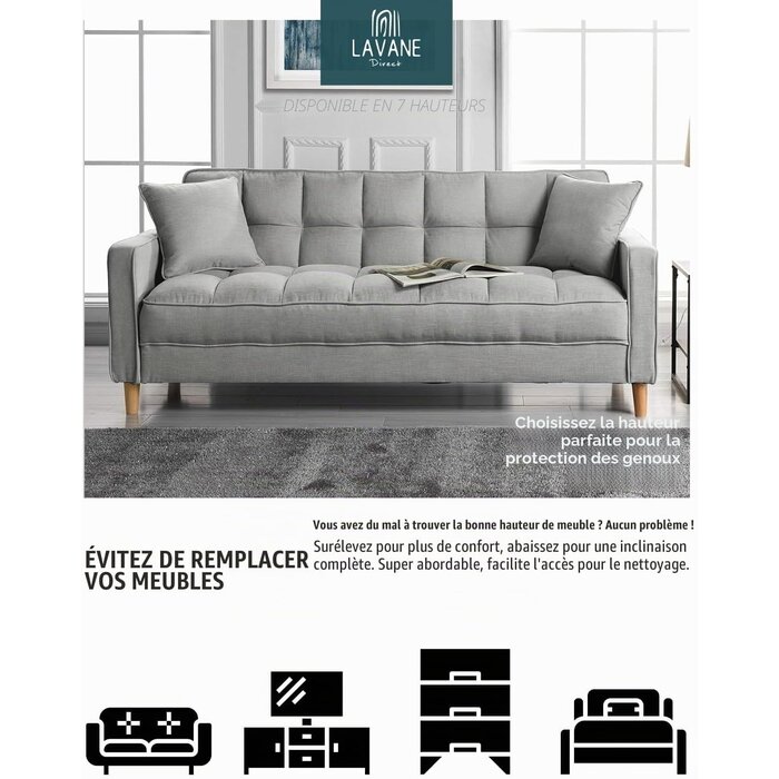 Lot de 4 pieds de meuble bois massif 10 cm M8 - 28% de remise