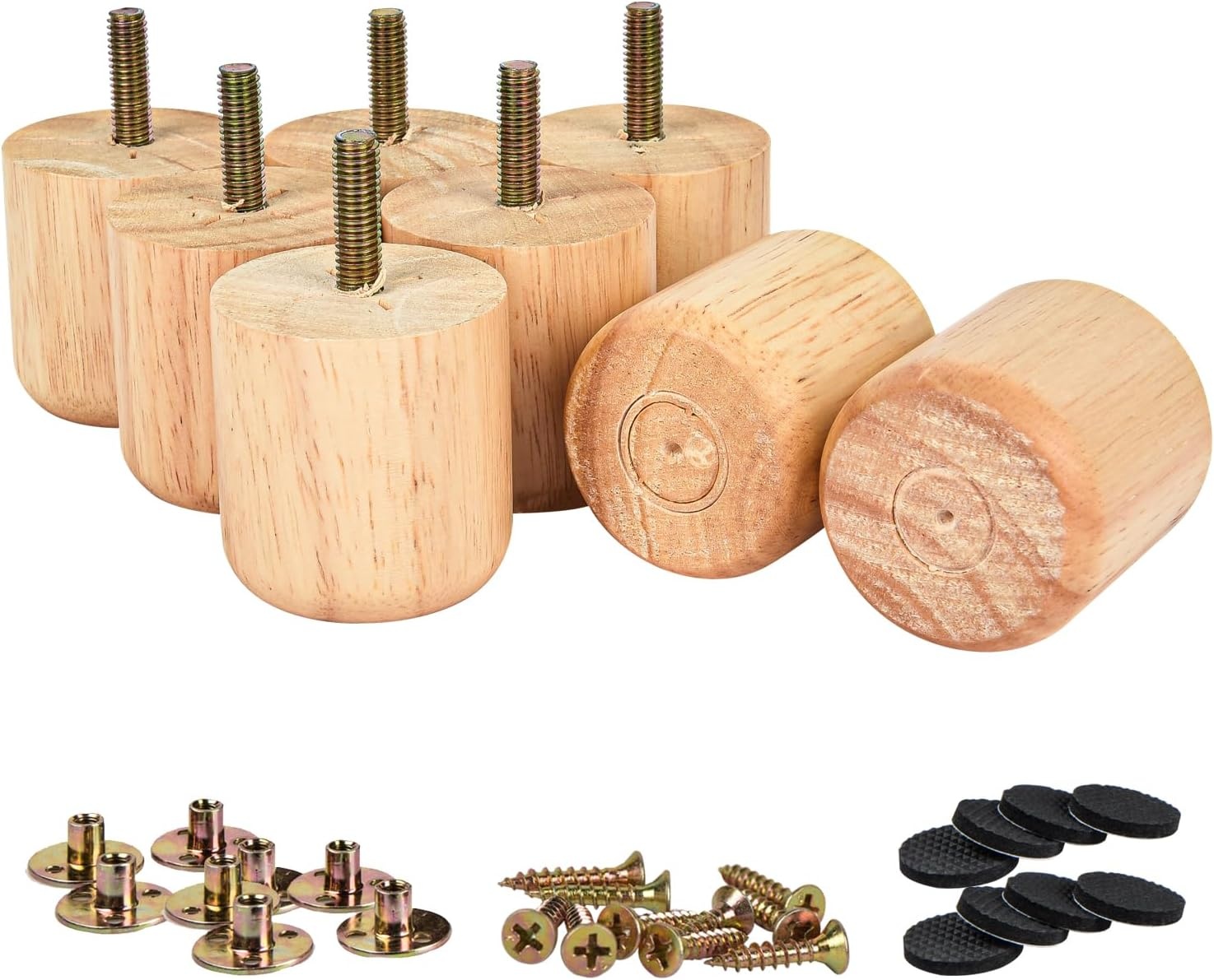 Lot de 4 pieds de meuble bois massif 10 cm M8 - 28% de remise