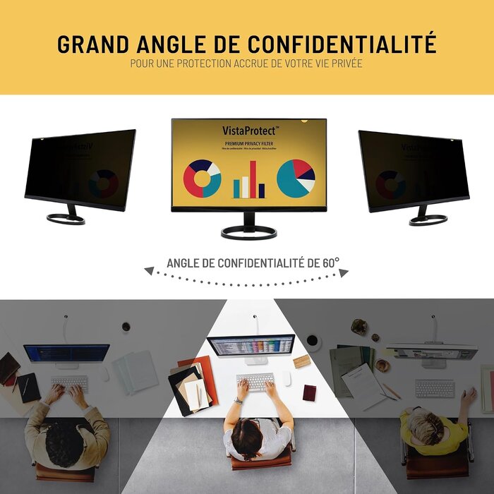 Filtre Confidentialité 23 pouces 16:9 - Anti-Lumière Bleue - 33% de remise