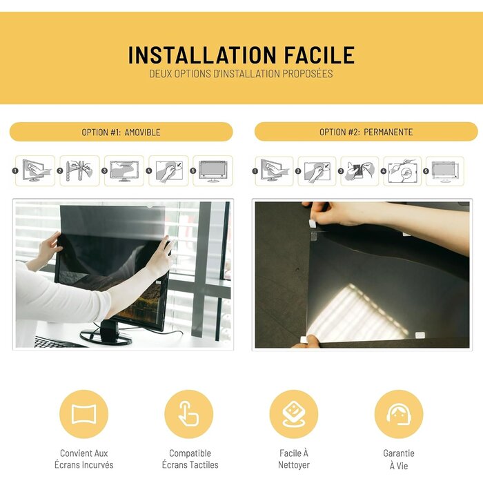 Filtre Confidentialité 23 pouces 16:9 - Anti-Lumière Bleue - 33% de remise