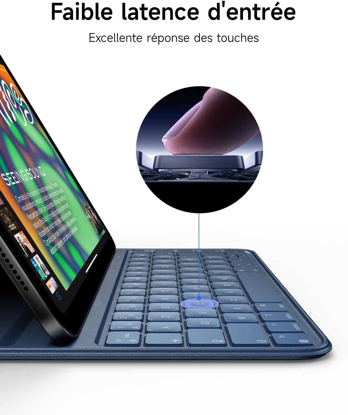 Étui clavier QWERTY espagnol pour iPad 10e gén. (2022) - Bleu - 28% de remise