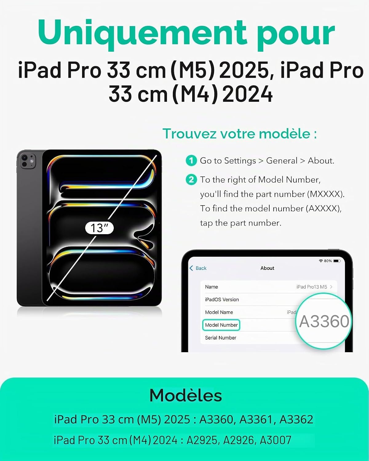 Étui magnétique pour iPad Pro 13" (2024) - Blanc - 28% de remise
