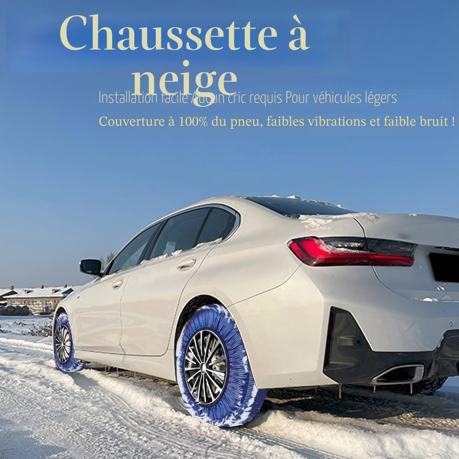 Chaussettes à neige textiles XXL - Montage rapide - 28% de remise