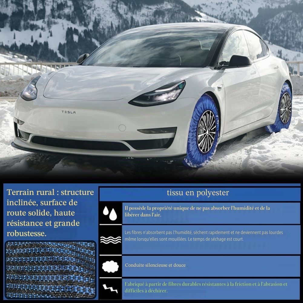 Chaussettes à neige textiles XXL - Montage rapide - 28% de remise