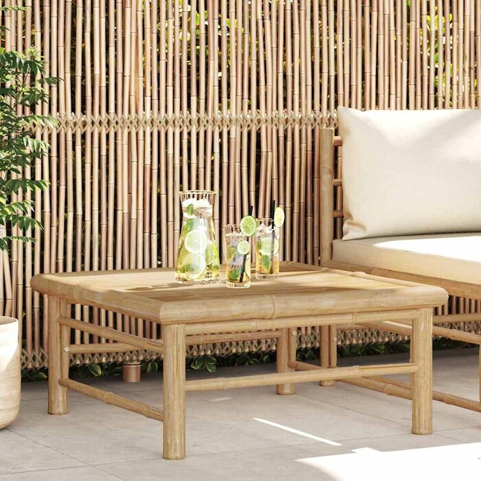 Table de jardin basse en bambou 65x65 cm - 34% de remise