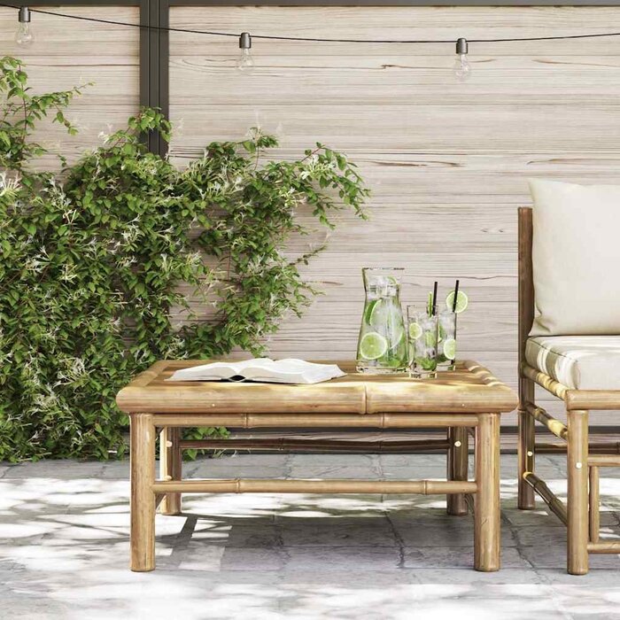 Table de jardin basse en bambou 65x65 cm - 34% de remise