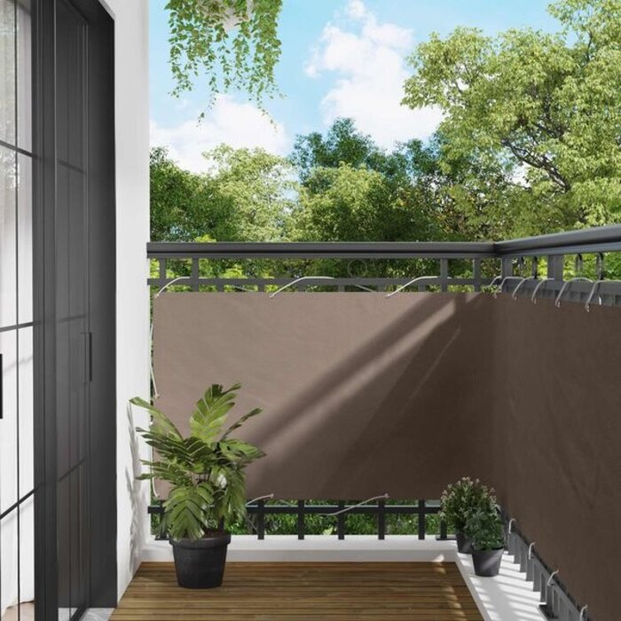 Brise-vue pour balcon 100x300 cm - Tissu Oxford - Taupe - 30% de remise