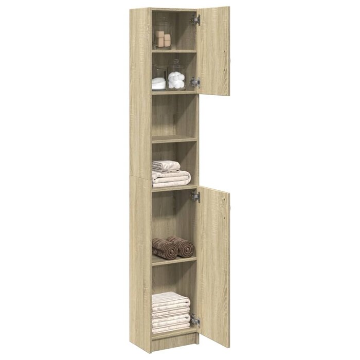 Armoire de salle de bain chêne sonoma 32x25,5x190 cm - 34% de remise