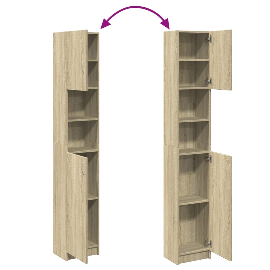 Armoire de salle de bain chêne sonoma 32x25,5x190 cm - 34% de remise