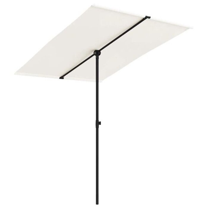 Parasol de jardin 200 x 150 cm - Mât alu - Blanc sable - 37% de remise
