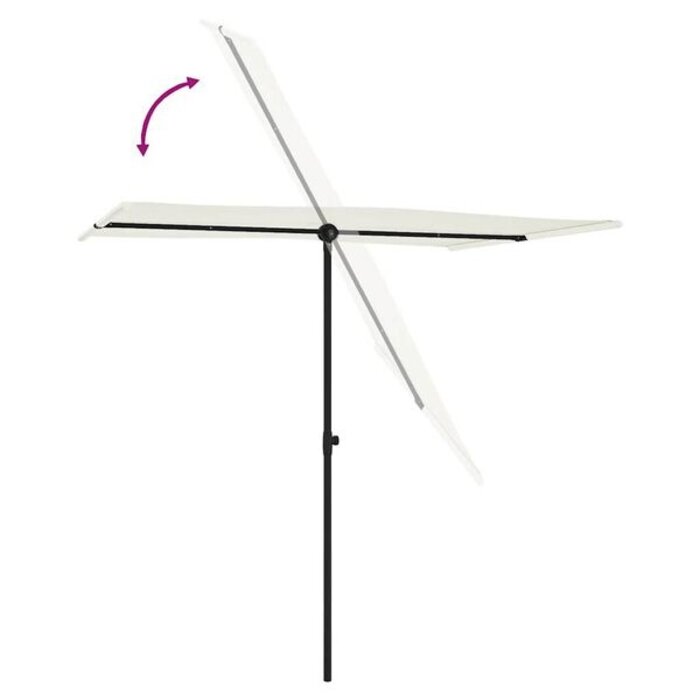 Parasol de jardin 200 x 150 cm - Mât alu - Blanc sable - 37% de remise