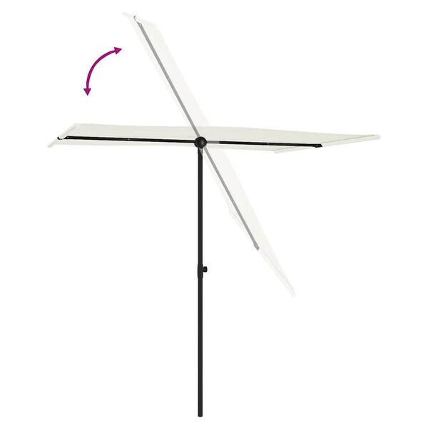 Parasol de jardin 200 x 150 cm - Mât alu - Blanc sable - 37% de remise