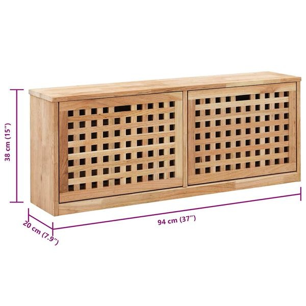 Banc à chaussures en noyer 94x20x38 cm - 34% de remise