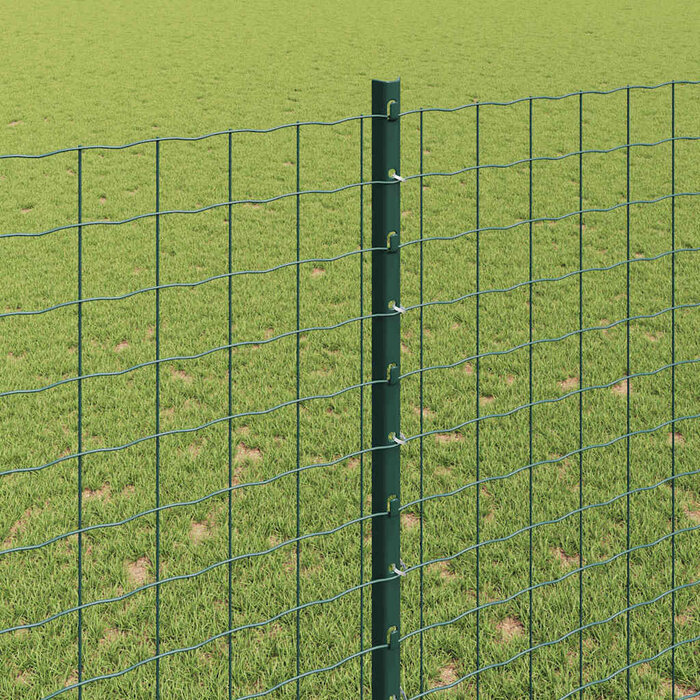Lot de 5 poteaux de clôture 200 cm en acier vert - 33% de remise