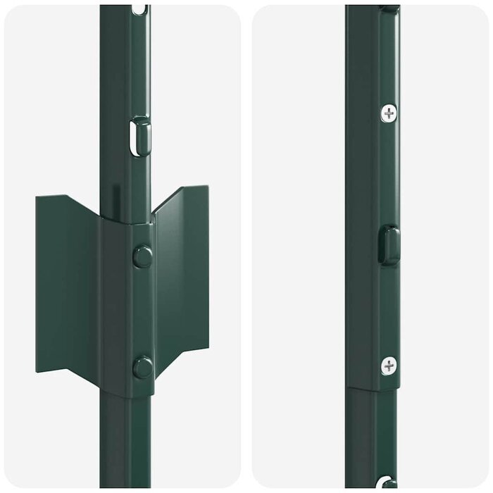 Lot de 5 poteaux de clôture 200 cm en acier vert - 33% de remise