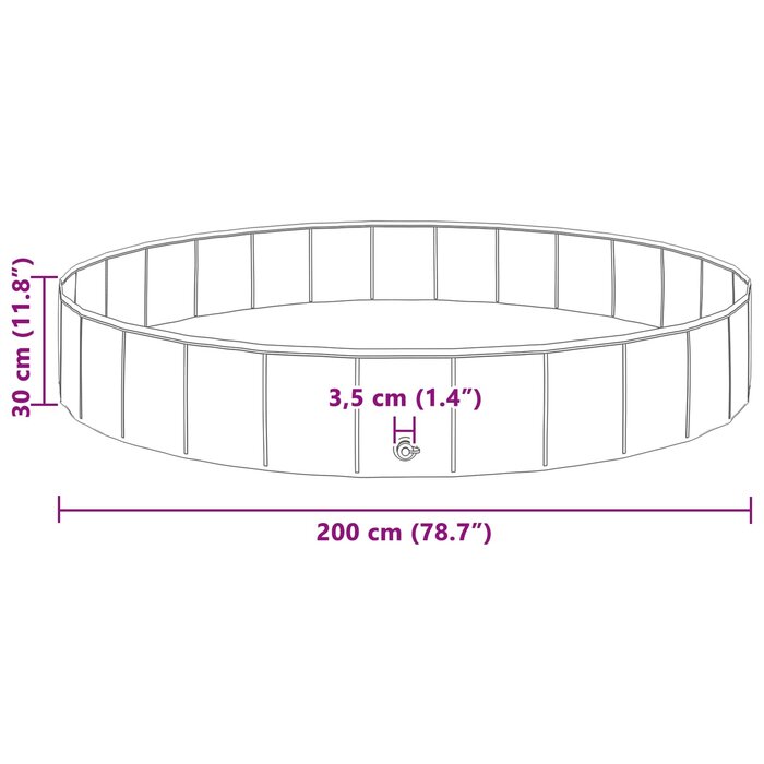 Piscine pliable pour chien - Ø 200 x 30 cm - Rouge - 34% de remise