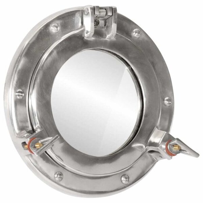 Miroir hublot mural 23 cm aluminium - Argenté - 33% de remise