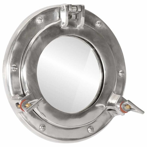 Miroir hublot mural 23 cm aluminium - Argenté - 33% de remise