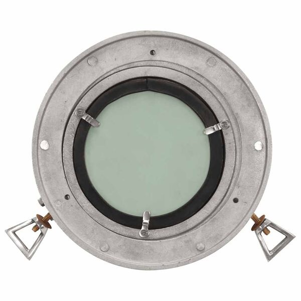 Miroir hublot mural 23 cm aluminium - Argenté - 33% de remise