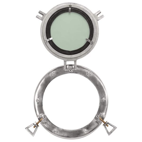 Miroir hublot mural 23 cm aluminium - Argenté - 33% de remise