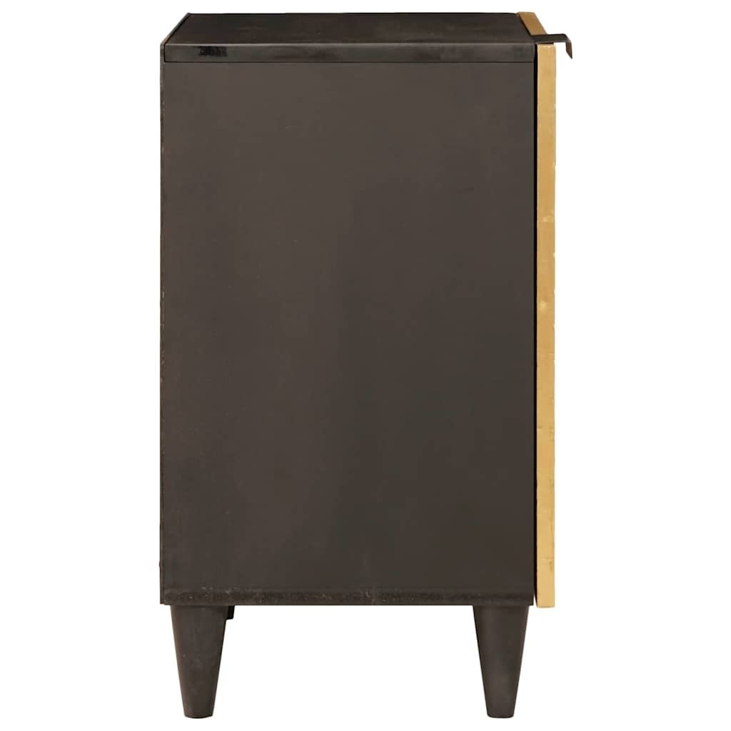 Vidaxl Meuble de salle de bain bois de manguier noir et or - 34% de remise