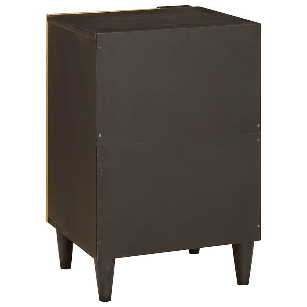 Vidaxl Meuble de salle de bain bois de manguier noir et or - 34% de remise