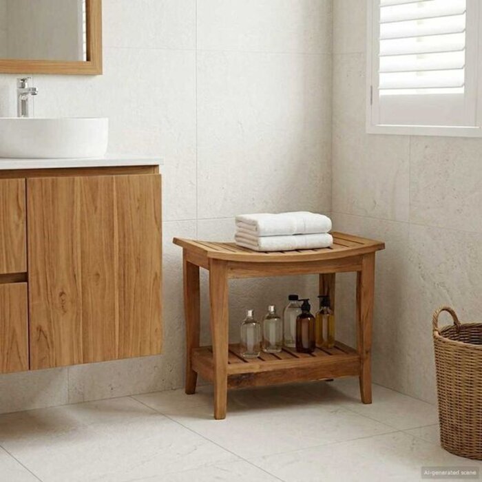 Table d'appoint en teck massif 50x35x45 cm - 33% de remise