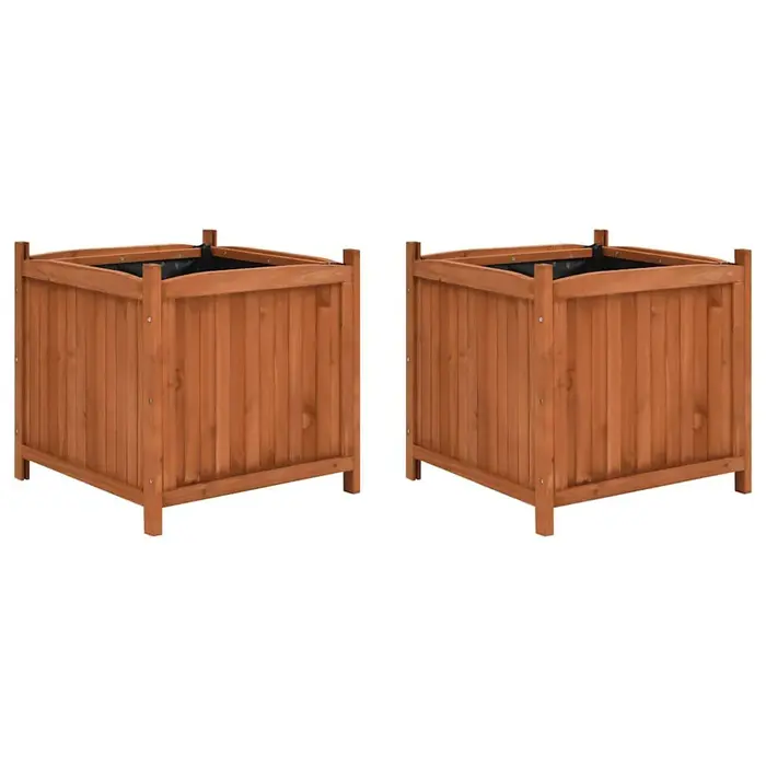 Lot de 2 jardinières en épicéa 50x50x50cm - 40% de remise