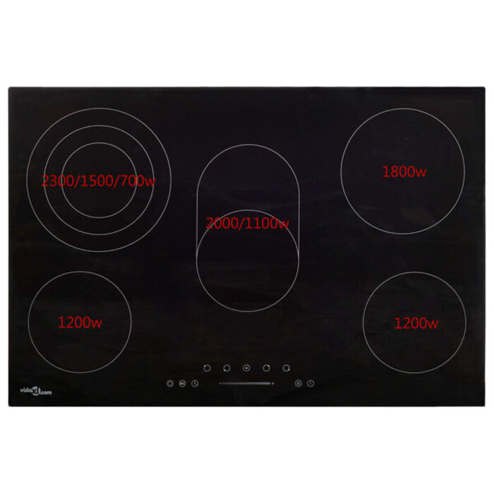 Plaque vitrocéramique 5 zones 90cm 8500W - 35% de remise