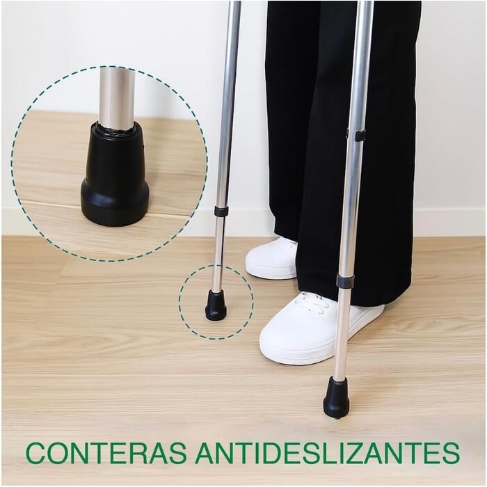 Béquilles anglaises ergonomiques réglables - Noir - 30% de remise