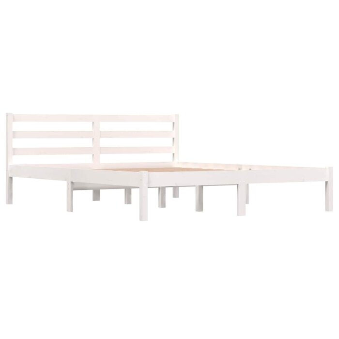 Cadre de lit en pin massif blanc 150x200 cm - 34% de remise