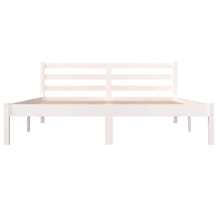 Cadre de lit en pin massif blanc 150x200 cm - 34% de remise