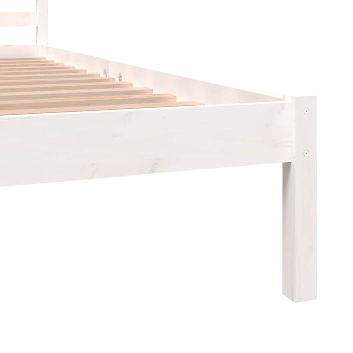 Cadre de lit en pin massif blanc 150x200 cm - 34% de remise