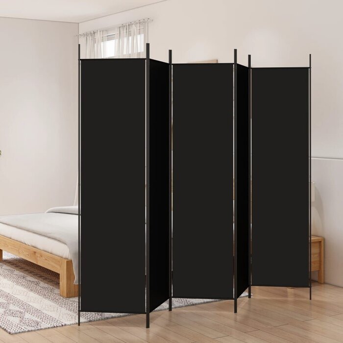 Paravent 5 panneaux 250x200 cm noir - 32% de remise