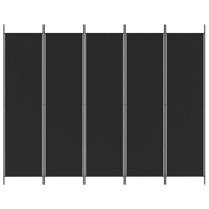 Paravent 5 panneaux 250x200 cm noir - 32% de remise
