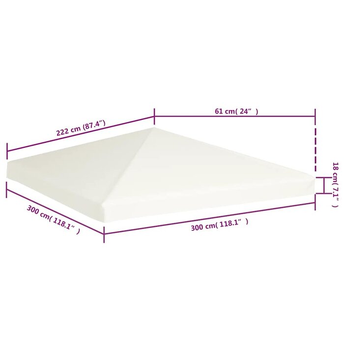 Vidaxl Toile de tonnelle 3x3 m polyester crème - 33% de remise