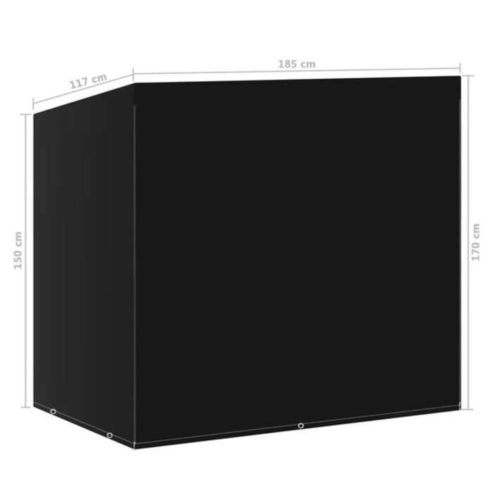 Housse pour balancelle de jardin 185x117x170cm - Noir - 31% de remise