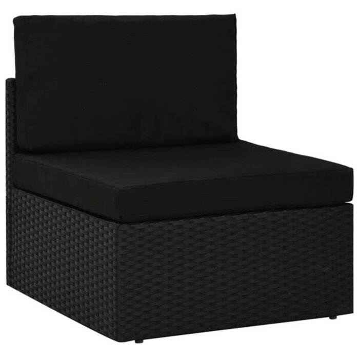 Module central canapé extérieur en résine tressée noire - 34% de remise